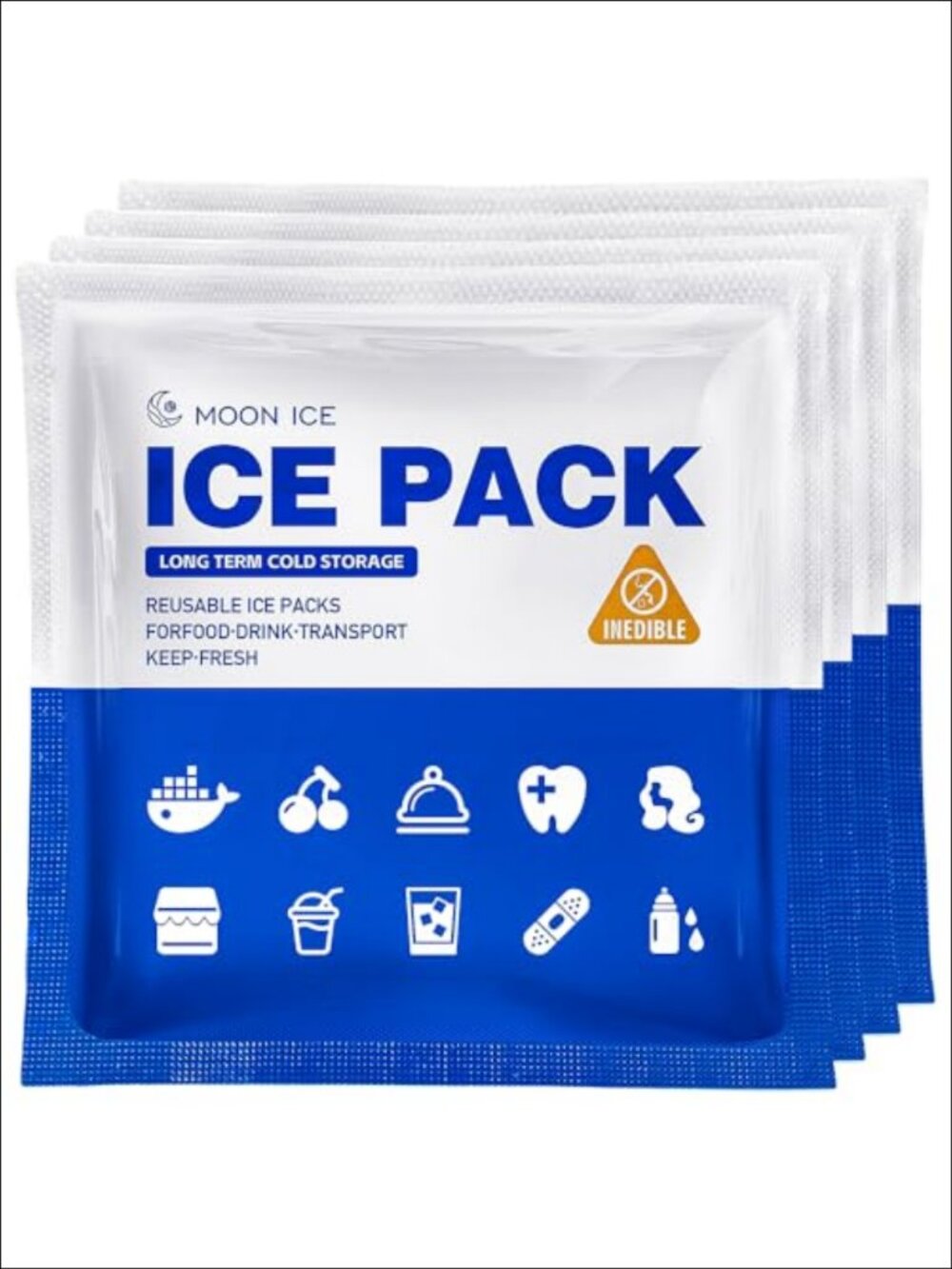 Reusable Ice Packs 4x4 Slim Long-Lasting Cooler Lunch Box Camping
